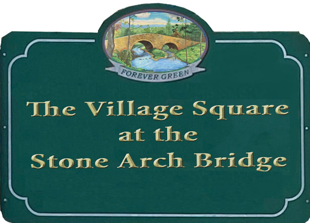 Mockup of Village Square Signage